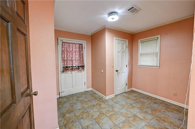 foyer entrance with crown molding