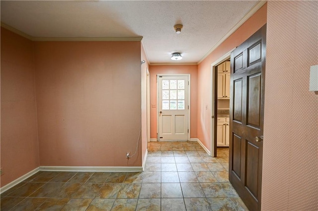 entryway with crown molding