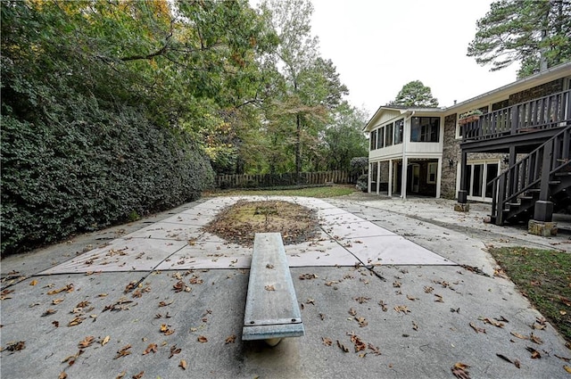 view of patio / terrace with a wooden deck