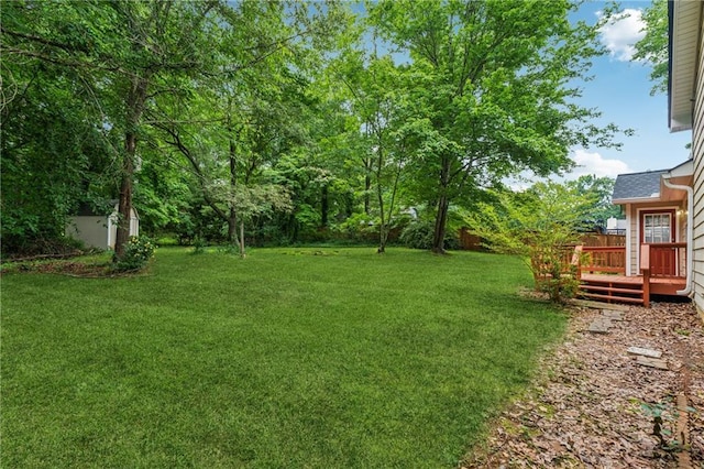 4200 Sterling Pointe Dr, Douglasville, GA 30135 - view of grassy yard with a deck