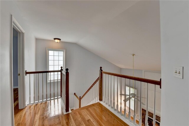 bonus room with vaulted ceiling and wood finished floors