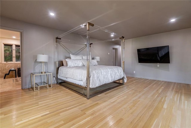 bedroom featuring light hardwood / wood-style flooring