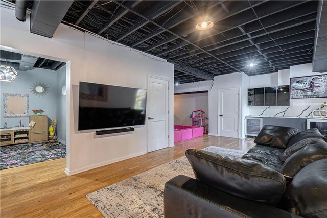 living room featuring hardwood / wood-style flooring