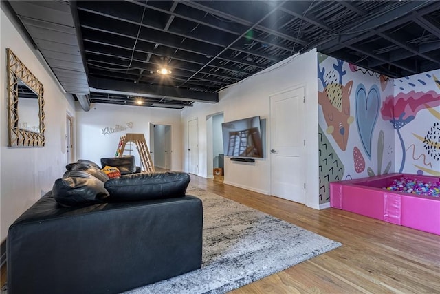 living room featuring hardwood / wood-style flooring