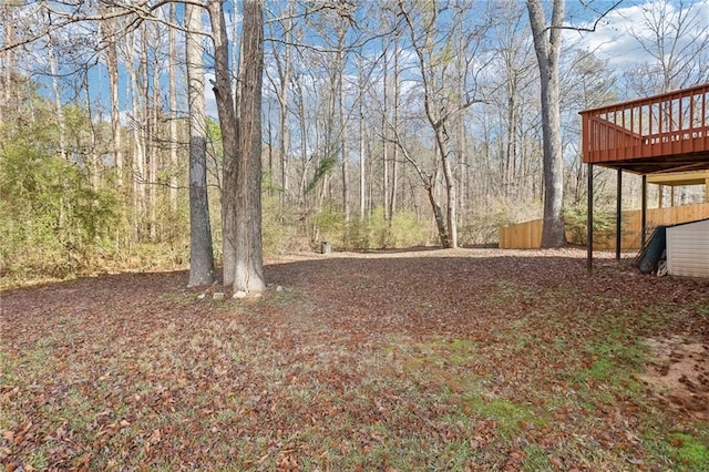 view of yard featuring a deck