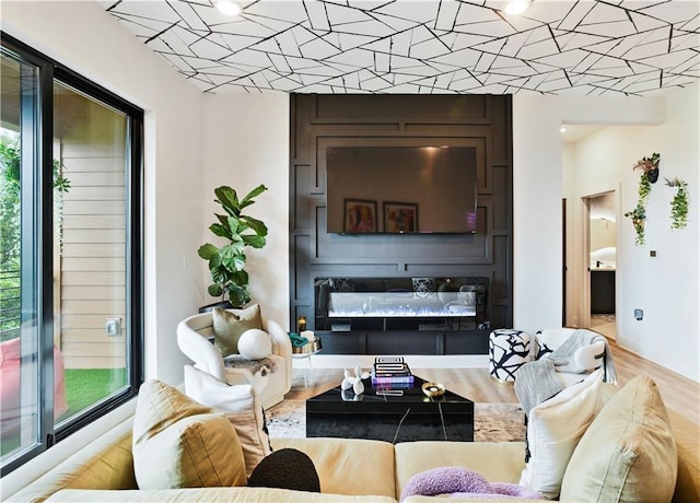 living room featuring hardwood / wood-style floors