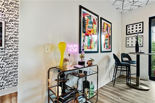 interior space with hardwood / wood-style flooring