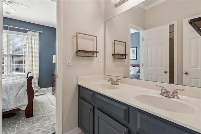 5807 Peacock Ln, Hoschton, GA 30548 - ensuite bathroom with double vanity, visible vents, ensuite bathroom, and a sink