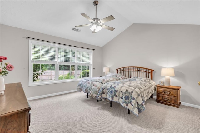 1530 Brisbane Dr, Dacula, GA 30019 - bedroom with lofted ceiling, carpet, and a ceiling fan