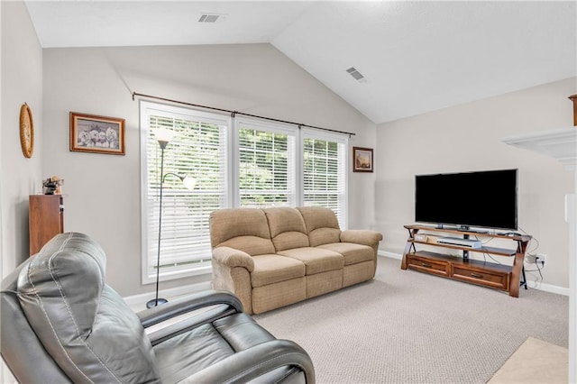 1530 Brisbane Dr, Dacula, GA 30019 - living area featuring vaulted ceiling and carpet floors