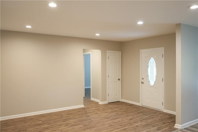 entrance foyer featuring wood-type flooring