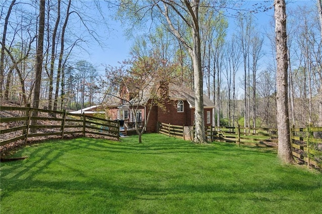 view of yard featuring fence