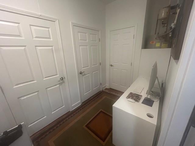 3311 Lindenridge Dr, Buford, GA 30519 - washroom featuring dark wood finished floors