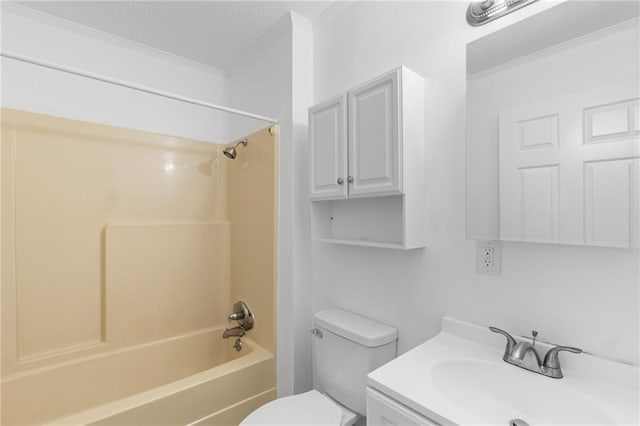 354 Henry Aaron Ave SW, Atlanta, GA 30310 - full bath with ornamental molding, shower / washtub combination, vanity, and toilet