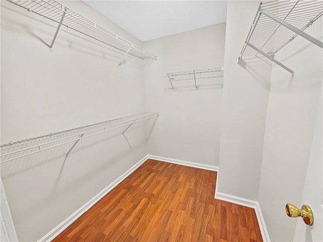 spacious closet with wood finished floors