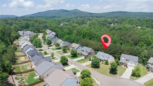 1575 Parkside Village Dr, Cumming, GA 30040 - aerial perspective of suburban area featuring a heavily wooded area and mountains