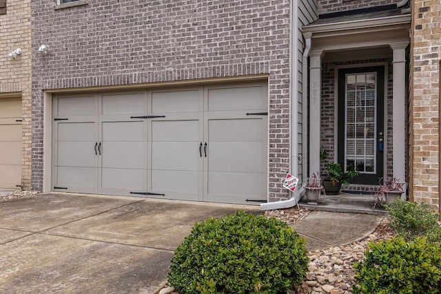 garage with driveway