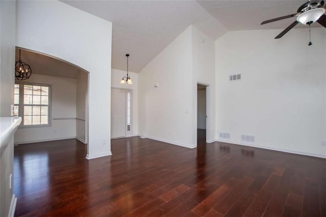 unfurnished room featuring visible vents and wood finished floors