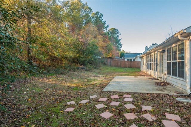 view of yard with a patio area