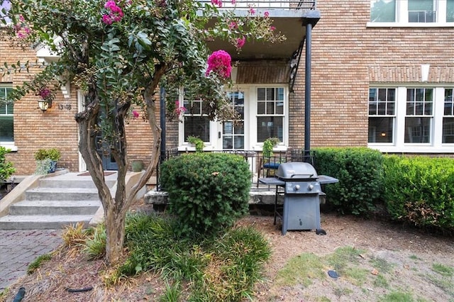 view of patio / terrace with a grill