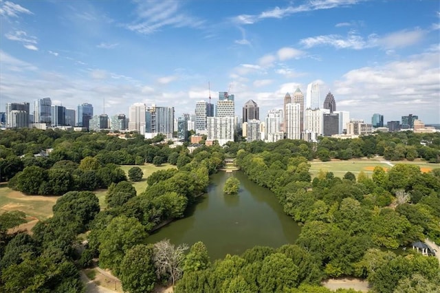 property's view of city with a water view