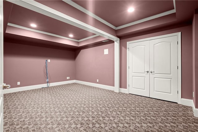 interior space featuring crown molding