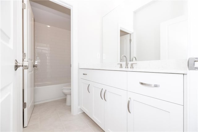 173 Basil St, Cumming, GA 30040 - full bathroom with toilet, vanity, tile patterned flooring, and shower / bath combination