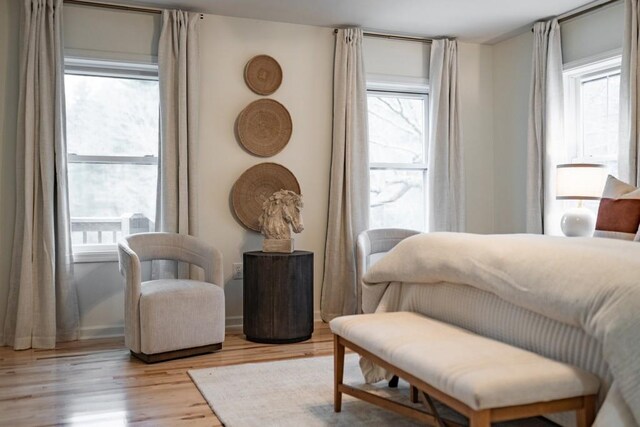 bedroom featuring light hardwood / wood-style floors