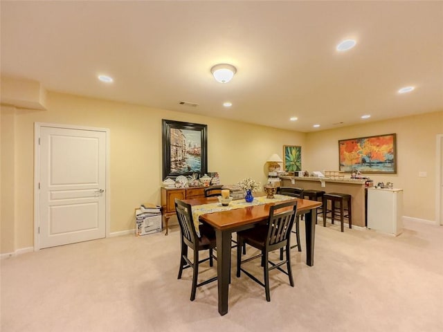 6416 Hickory Springs Cir, Hoschton, GA 30548 - dining area with light carpet, recessed lighting, and baseboards