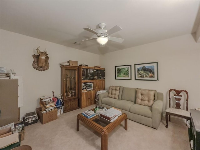 6416 Hickory Springs Cir, Hoschton, GA 30548 - carpeted living room featuring ceiling fan