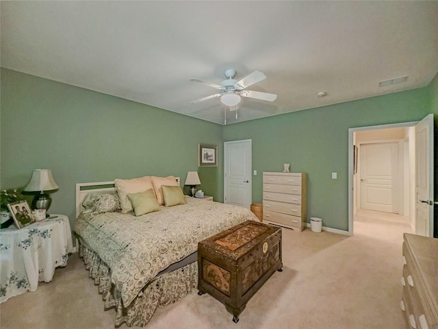 6416 Hickory Springs Cir, Hoschton, GA 30548 - bedroom featuring light carpet, ceiling fan, and baseboards