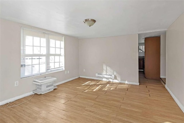 unfurnished room featuring light hardwood / wood-style flooring