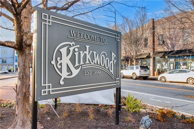 view of community sign