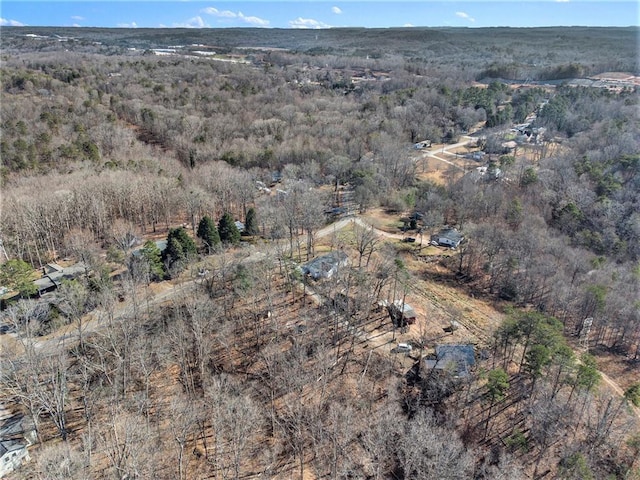 aerial view featuring a forest view