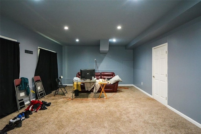 3423 Mulberry Lane Ct, Dacula, GA 30019 - office area with recessed lighting and carpet