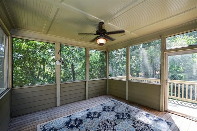 3423 Mulberry Lane Ct, Dacula, GA 30019 - unfurnished sunroom featuring ceiling fan