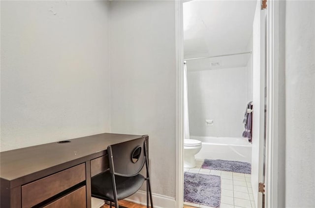 office area featuring tile patterned floors