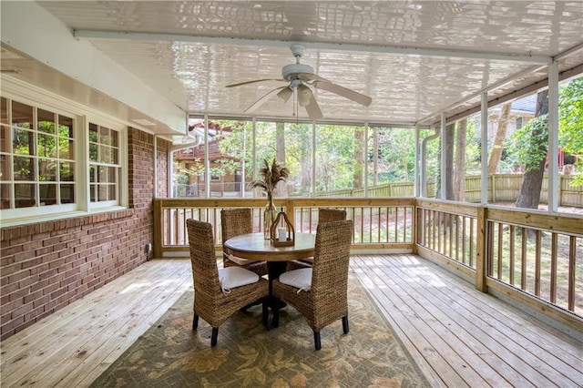 3719 Northbrook Ct, Atlanta, GA 30340 - sunroom with a ceiling fan and outdoor dining space