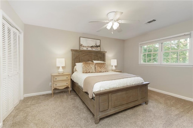 3719 Northbrook Ct, Atlanta, GA 30340 - bedroom featuring light colored carpet, baseboards, a ceiling fan, and a closet