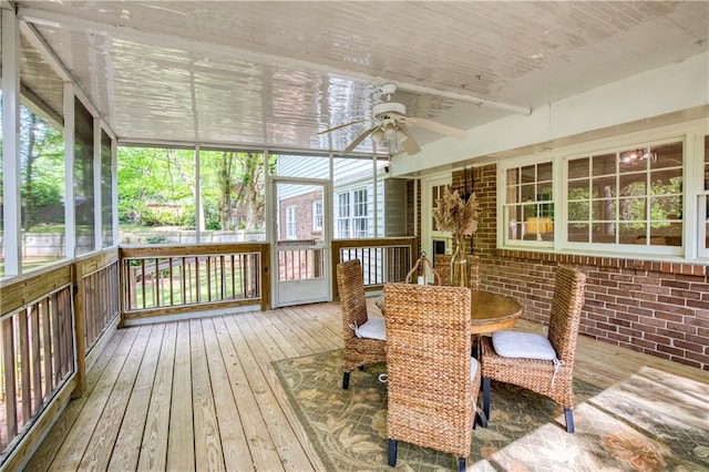 3719 Northbrook Ct, Atlanta, GA 30340 - sunroom / solarium featuring ceiling fan, plenty of natural light, and outdoor dining area