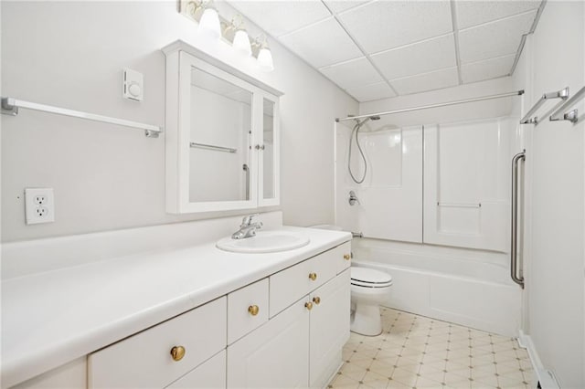 130 White Sands Ct, Suwanee, GA 30024 - full bathroom with tub / shower combination, vanity, a paneled ceiling, and tile patterned floors
