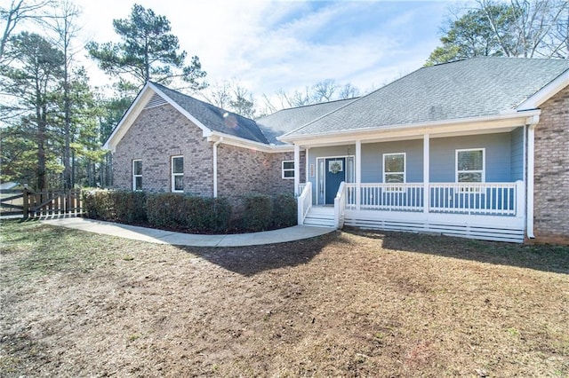 view of front of home with covered porch