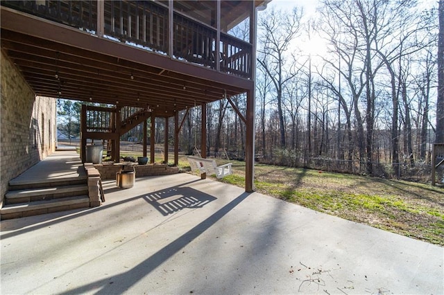 view of patio featuring a deck