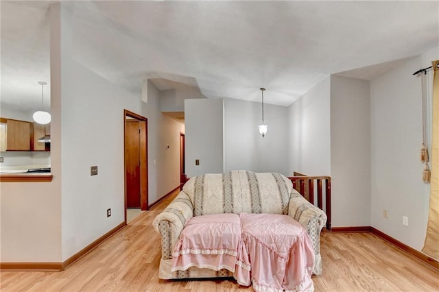 interior space with light hardwood / wood-style floors