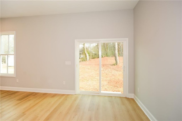 empty room featuring light wood-type flooring