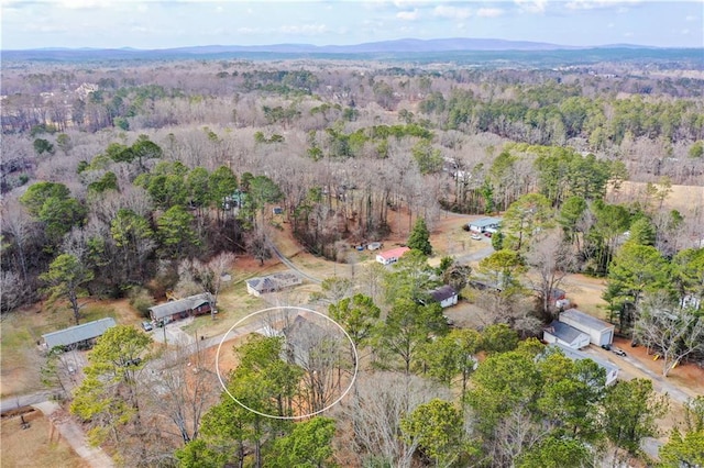 aerial view featuring a mountain view