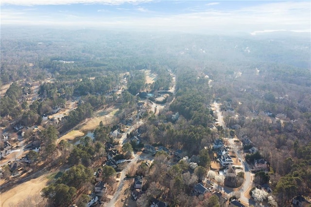 bird's eye view with a view of trees