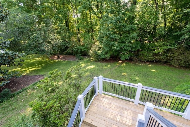 5143 Meadowlake Ln, Dunwoody, GA 30338 - view of grassy yard featuring a deck