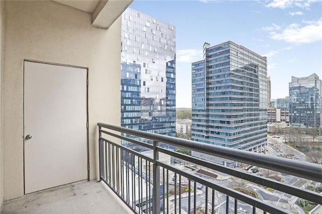 balcony featuring a city view