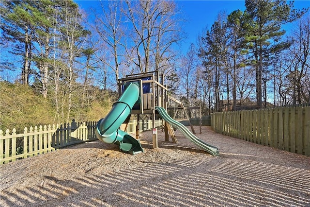 community play area with fence